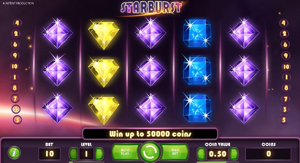 大人気機種「Starburst（スターバースト）」は96.09%のペイアウト率！