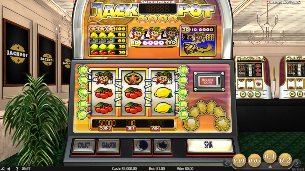 おすすめスロットマシン「Jackpot 6000（ジャックポット6000）」