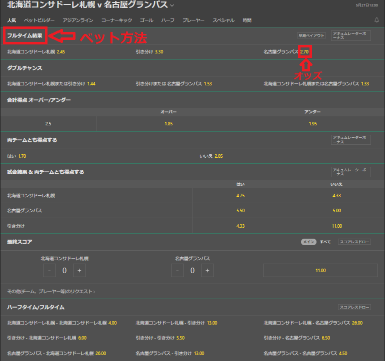 bet365　賭け方